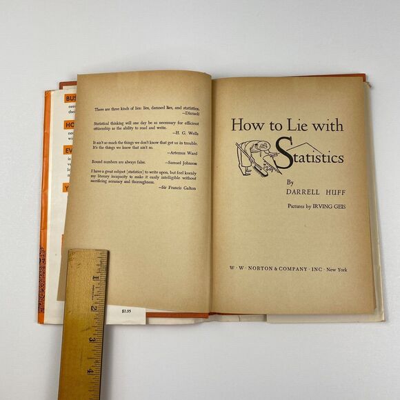 How to Lie with Statistics by Darrell Huff 1954 9th Printing HC/DJ Illustrations - Picture 7 of 16